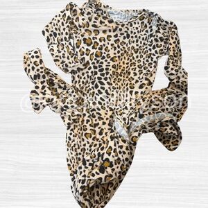 Nb -3M Three Little Tots Leopard Gown & Headband Set